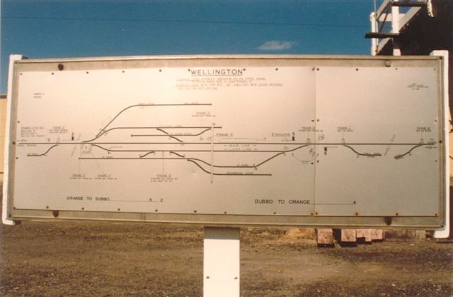 A closer view of the yard diagram next to the A frame.