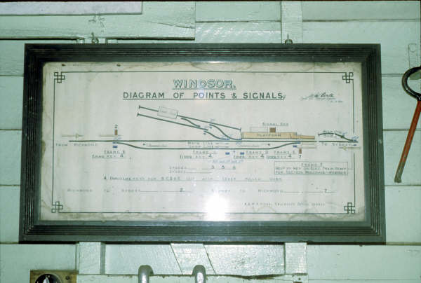 Windsor's Signal Box diagram in 1984.