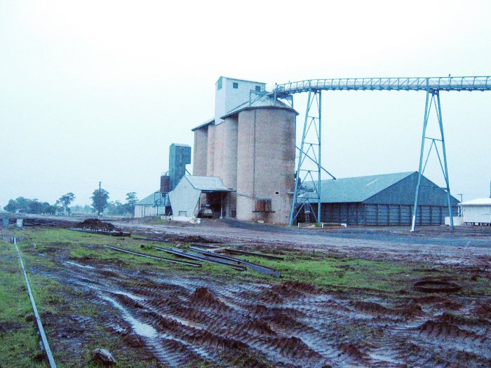 The view looking north towards the silo complex.