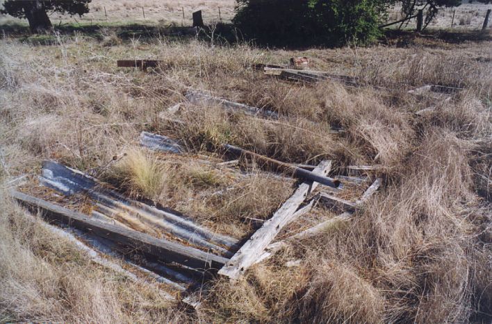 
The remains of the platform shelter, now collapsed and overgrown.
