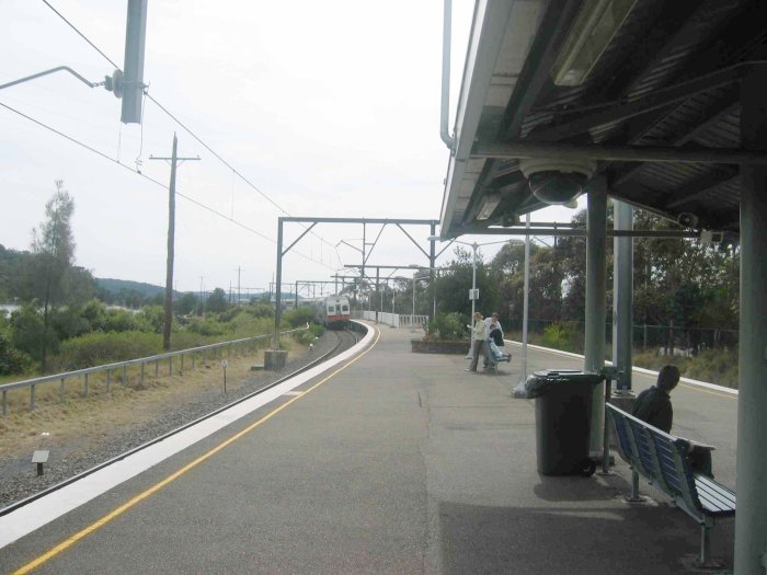 The view looking down along platform 2.