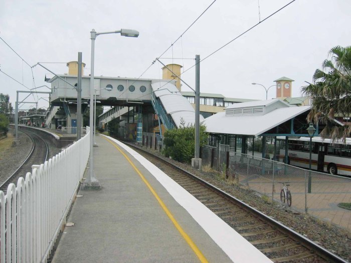The view looking down along platform 1.