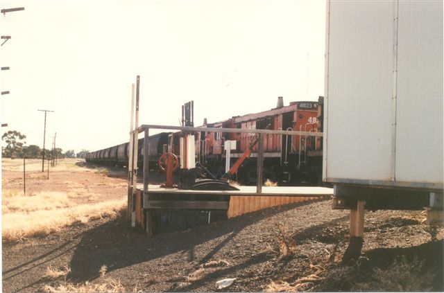 The rear of the safeworking hut after the demolition of the station. The lever frame is still in use.