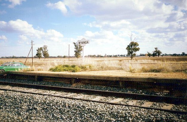 The platform and signboard are still present at Wyanga.