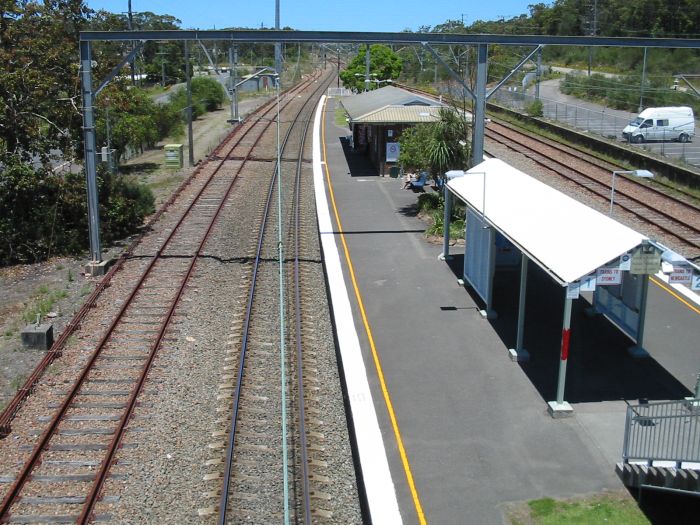 
The view looking south along the station from the footbridge.
