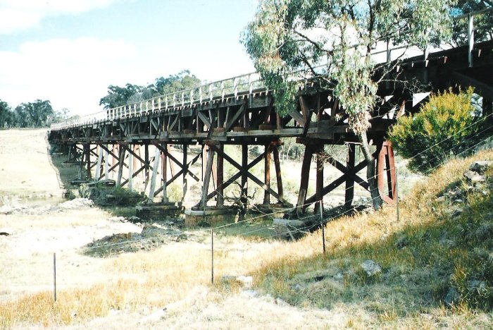 The railway bridge over Beardy Waters at Yarraford (694.452km).  This bridge was constructed in 1886.