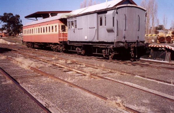 
A couple of wagons sit adjacent to the goods platform.
