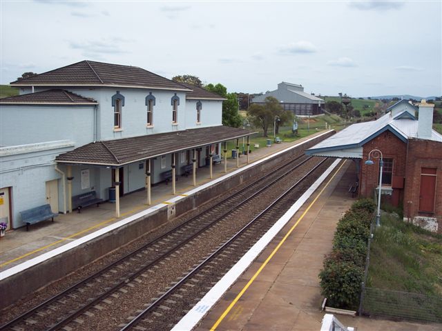 
The view from the overhead footbridge looking south towards platform 2.
