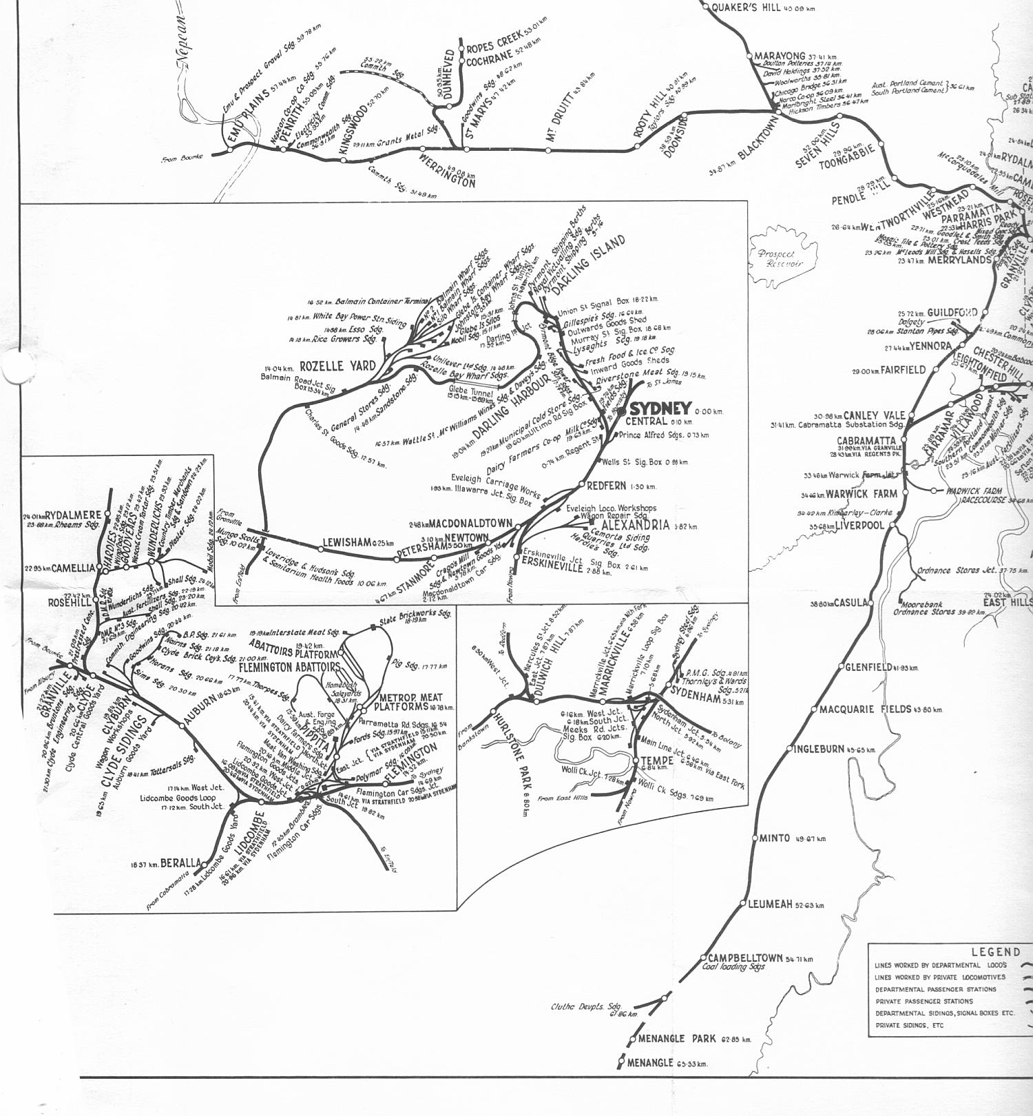 Sydney Network Map - 1974